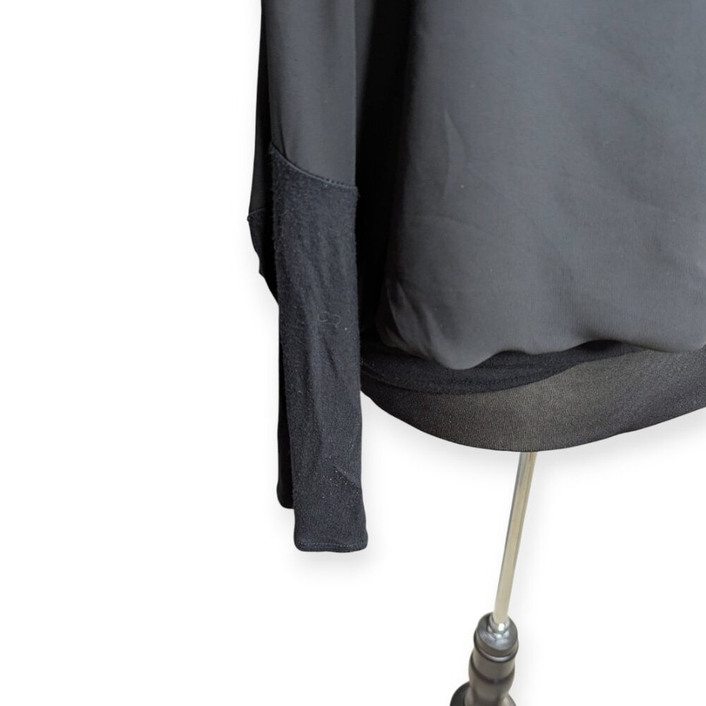 Joseph A Chic Black Cape Long Sleeve Pullover Blouse Size Large - Picture 7 of 14